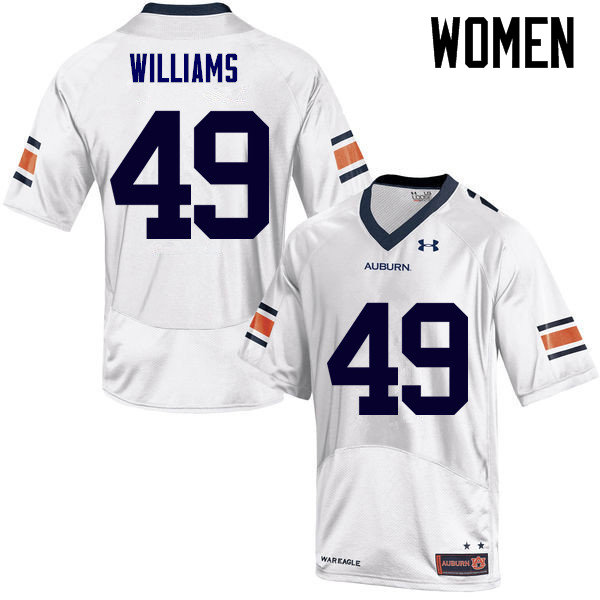 Women Auburn Tigers #49 Darrell Williams College Football Jerseys Sale-White - Click Image to Close